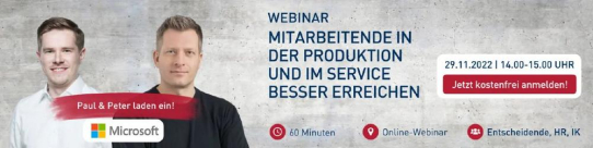 Live Webinar: New Work für Frontline Worker -  schnell und sicher einbinden. (Webinar | Online)