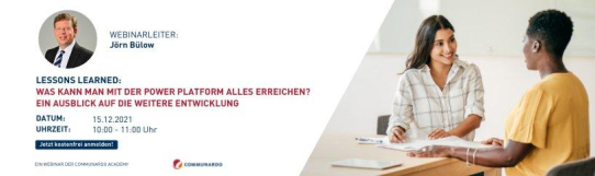 Live Webinar: Lessons Learned - Was kann man mit der Power Platform alles erreichen? (Webinar | Online)