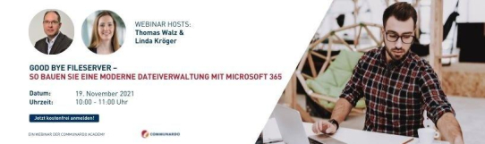 Good Bye Fileserver – So bauen Sie eine moderne Dateiverwaltung mit Microsoft 365 (Webinar | Online)