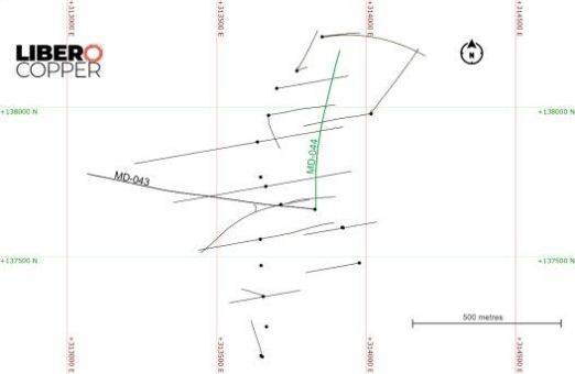 Libero Copper gibt das Ergebnis einer 1.141 Meter tiefen Bohrung von der Oberfläche mit einem Durchschnitt von 0,46 % CuÄq* bei Mocoa bekannt