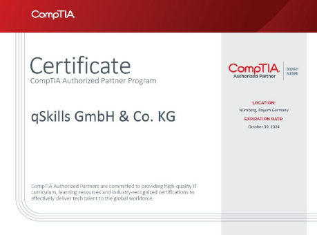 qSkills wird offiziell "CompTIA Authorized Partner - Delivery Partner"