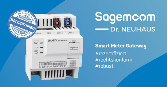 Effizienter Steuerungsrollout: Sagemcom Dr. Neuhaus mit neuer Zertifizierung für die SMGW Siconia® SMARTY IQ Serie