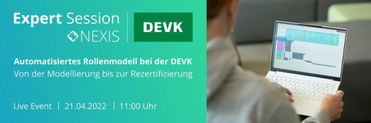 Automatisiertes Rollenmodell bei der DEVK - Von der Modellierung bis zur Rezertifizierung (Webinar | Online)